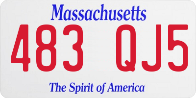 MA license plate 483QJ5