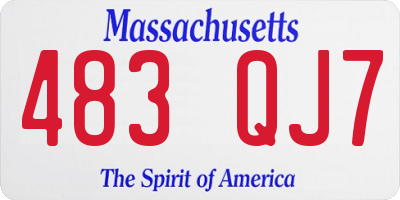 MA license plate 483QJ7