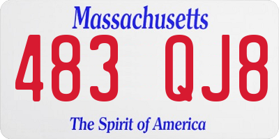 MA license plate 483QJ8