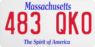 MA license plate 483QK0