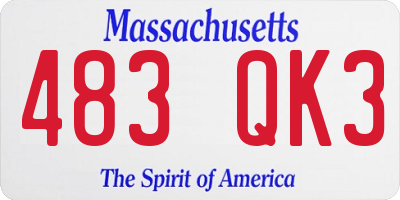 MA license plate 483QK3