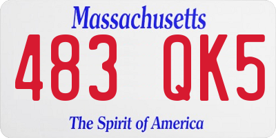MA license plate 483QK5