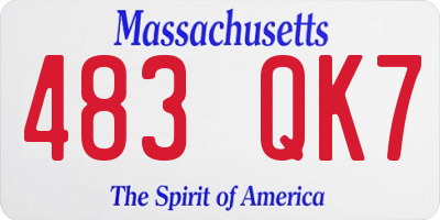 MA license plate 483QK7