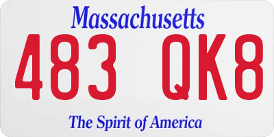 MA license plate 483QK8