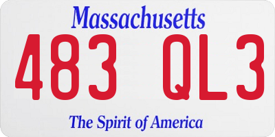 MA license plate 483QL3