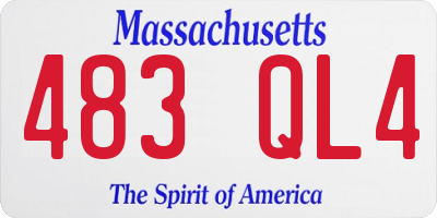 MA license plate 483QL4