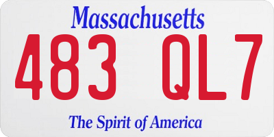 MA license plate 483QL7