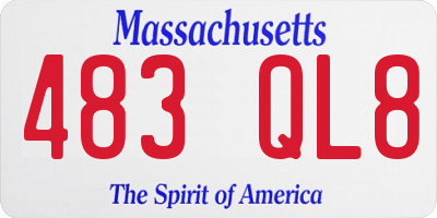 MA license plate 483QL8