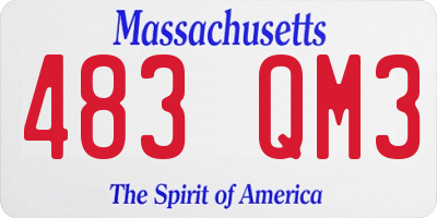 MA license plate 483QM3
