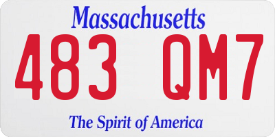 MA license plate 483QM7