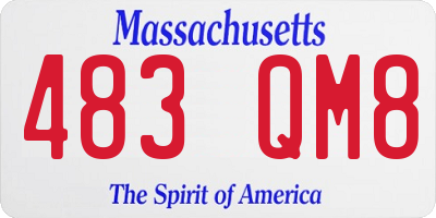 MA license plate 483QM8