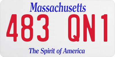 MA license plate 483QN1