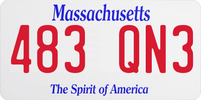 MA license plate 483QN3