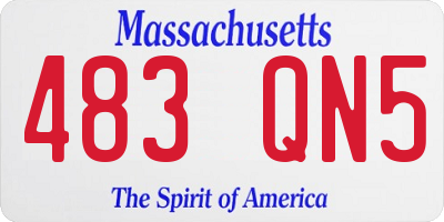 MA license plate 483QN5