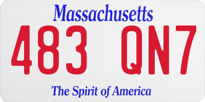 MA license plate 483QN7
