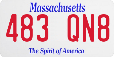 MA license plate 483QN8