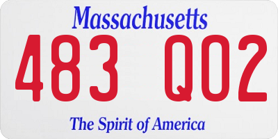 MA license plate 483QO2