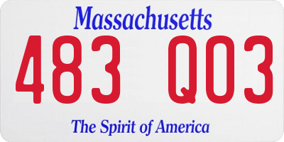 MA license plate 483QO3