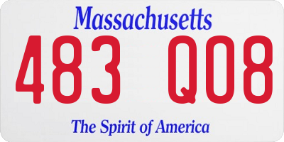 MA license plate 483QO8