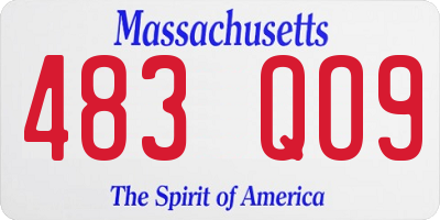 MA license plate 483QO9