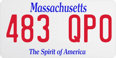 MA license plate 483QP0