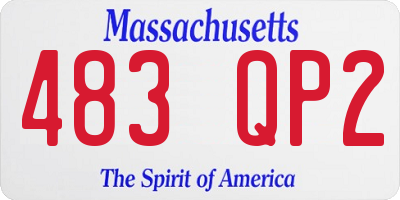 MA license plate 483QP2