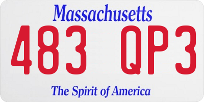 MA license plate 483QP3