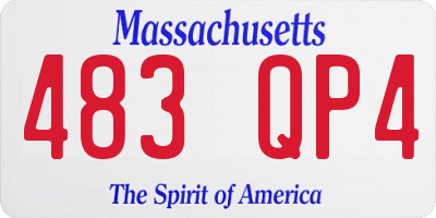 MA license plate 483QP4