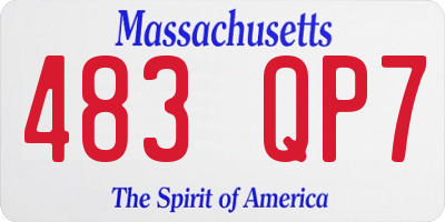 MA license plate 483QP7