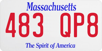 MA license plate 483QP8