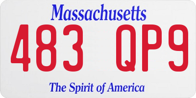 MA license plate 483QP9