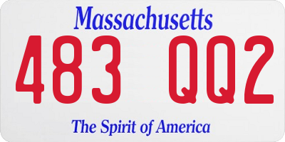 MA license plate 483QQ2
