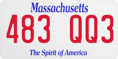 MA license plate 483QQ3