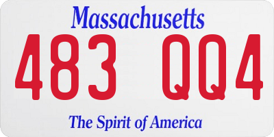 MA license plate 483QQ4