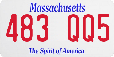 MA license plate 483QQ5