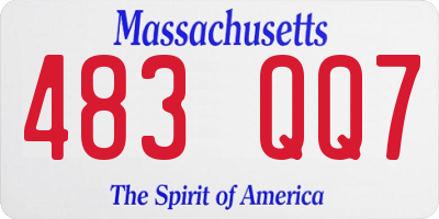 MA license plate 483QQ7