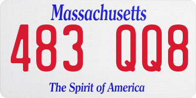 MA license plate 483QQ8