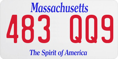 MA license plate 483QQ9