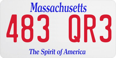 MA license plate 483QR3