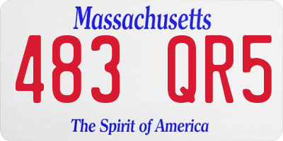 MA license plate 483QR5