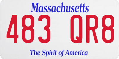 MA license plate 483QR8