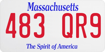 MA license plate 483QR9