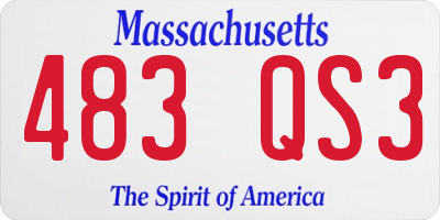 MA license plate 483QS3