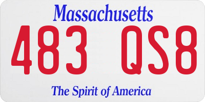 MA license plate 483QS8