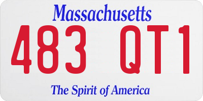 MA license plate 483QT1