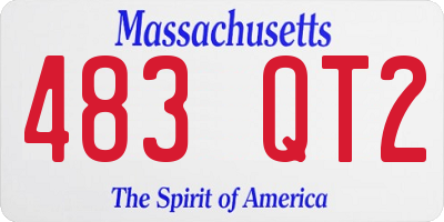 MA license plate 483QT2