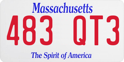 MA license plate 483QT3
