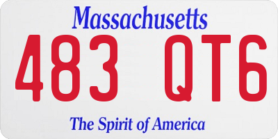 MA license plate 483QT6