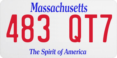 MA license plate 483QT7