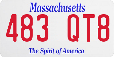MA license plate 483QT8